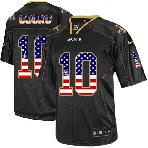 Men's Limited Brandin Cooks Nike Jersey Black - #10 USA Flag Fashion NFL New Orleans Saints
